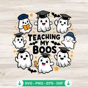 Cute Ghost Teaching My Boos SVG file for Cricut cutting machine