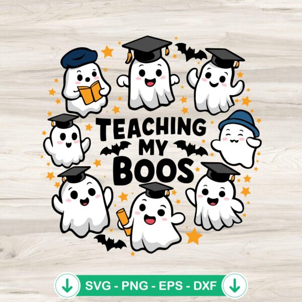 Cute Ghost Teaching My Boos SVG file for Cricut cutting machine