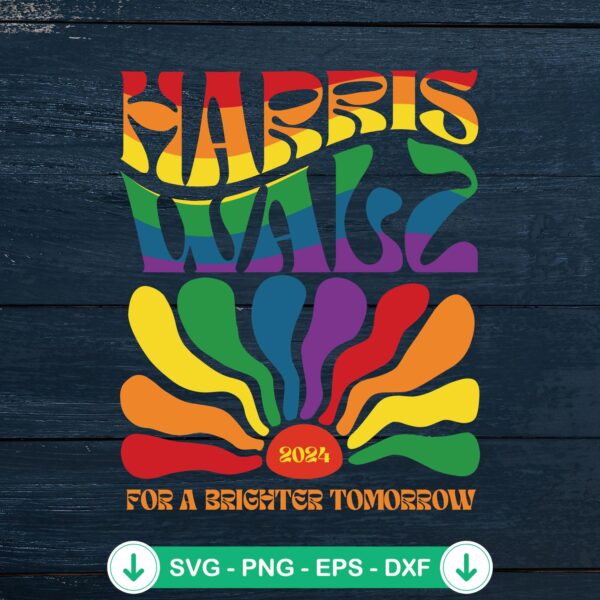 Harris Walz 2024 boho aesthetic svg file for cricut