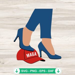 Heels Stepping On Red Maga Hat SVG file for cutting machines