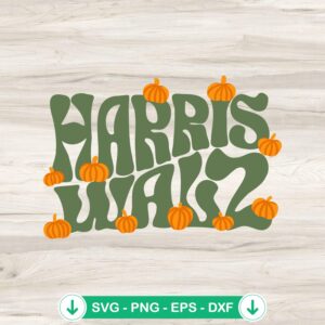 Harris Walz Pumpkin Retro SVG file for cricut cutting machine