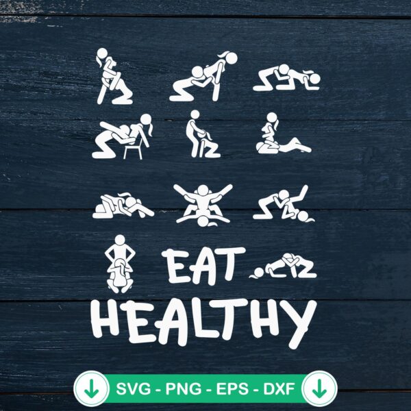 Eat Healthy Dirty SVG file for Cricut cutting machine