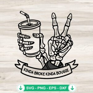 Kinda Broke Kinda Bougie funny SVG file for Halloween, cricut svg cut file