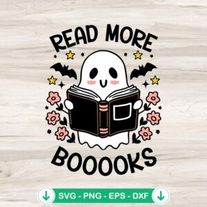 Floral Ghost Read More Books SVG file for Cricut and cutting files