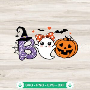 Boo Cute Ghost Girl Halloween SVG file for Cricut cut files
