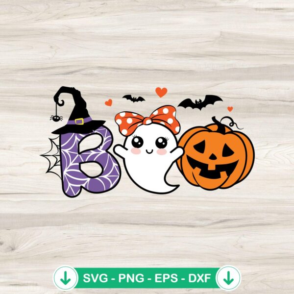 Boo Cute Ghost Girl Halloween SVG file for Cricut cut files