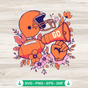 Floral Touchdown Season Football SVG file for Cricut