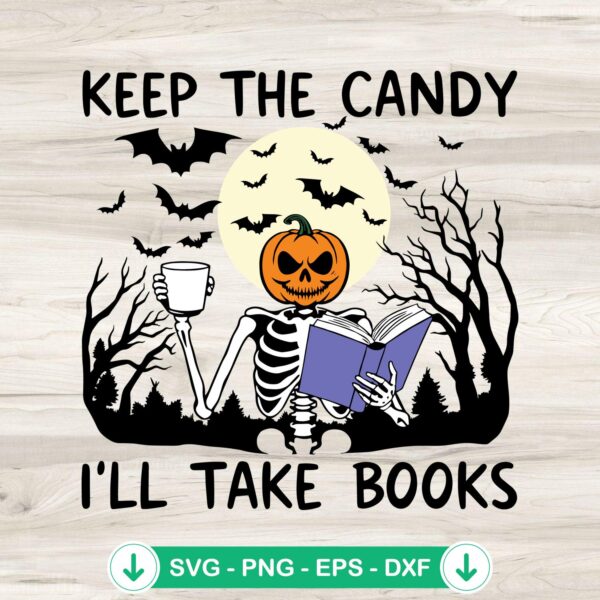 Keep The Candy I'll Take Books SVG - Halloween cutting file