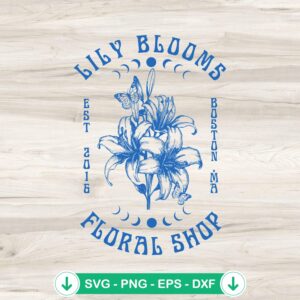 Lily Blooms Floral Shop SVG file - vintage floral cutting file
