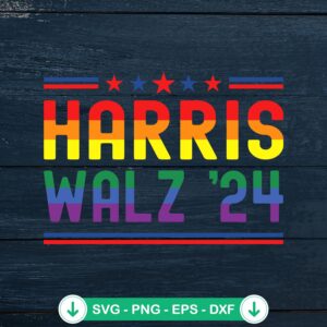 Harris Walz 2024 LGBTQ svg file for Gay Pride crafts