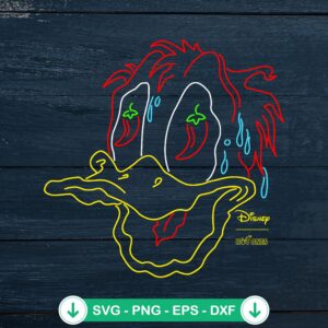Donald Duck Melting Face SVG file for Cricut cutting machine