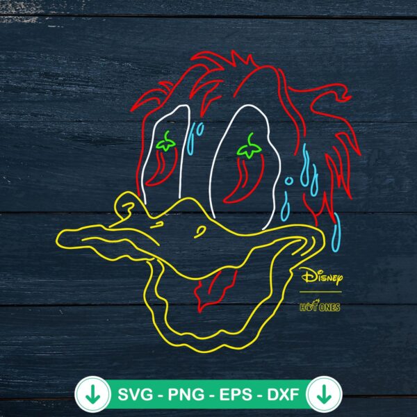 Donald Duck Melting Face SVG file for Cricut cutting machine