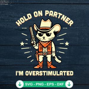 Cat Cowboy Hold On Partner SVG file for Cricut cutting