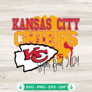 Trendy Kansas City Chiefs SVG file for Super Bowl 2024 cutting file