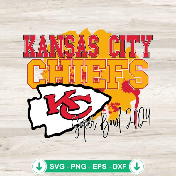 Trendy Kansas City Chiefs SVG file for Super Bowl 2024 cutting file