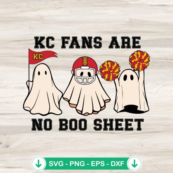 KC Fans Are No Boo Sheet SVG file for football Halloween crafts