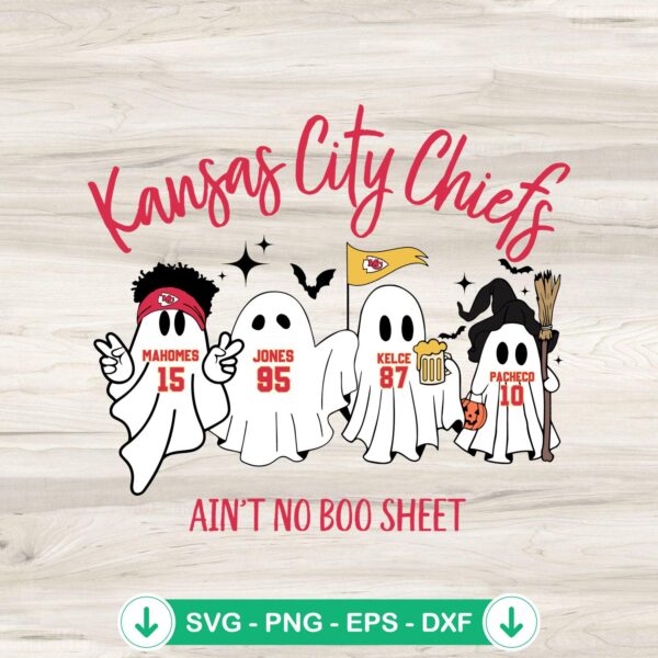 Boo Ghost Kansas City Chiefs SVG file for cutting machine