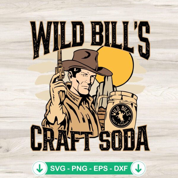Wild Bill's Craft Soda Vintage SVG file for Cricut