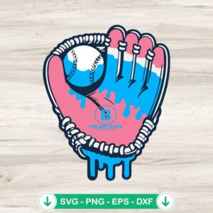 Baseball Glove Cotton Candy Drip SVG file for Cricut
