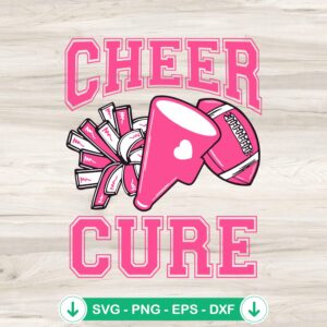 Cheer For The Cure cheerleader SVG file for breast cancer awareness