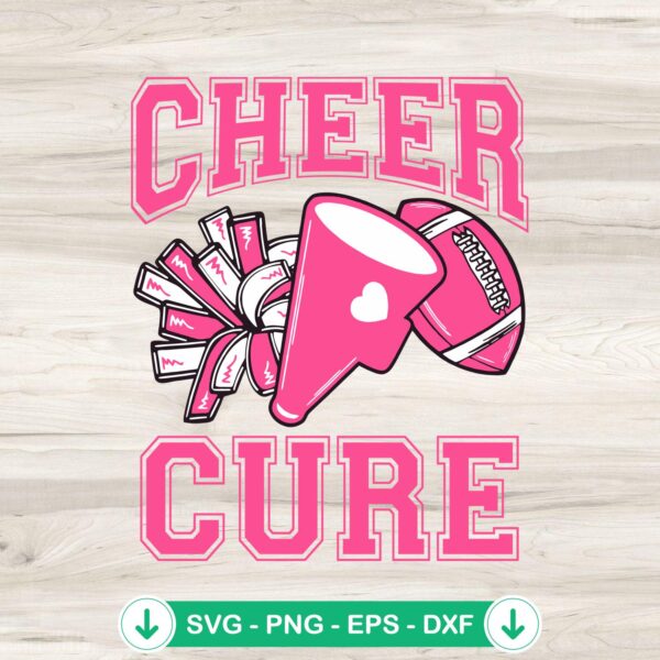Cheer For The Cure cheerleader SVG file for breast cancer awareness