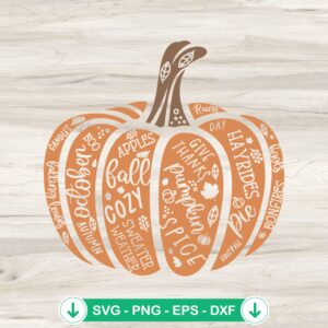 Fall Autumn Pumpkin SVG file for Cricut cutting machine