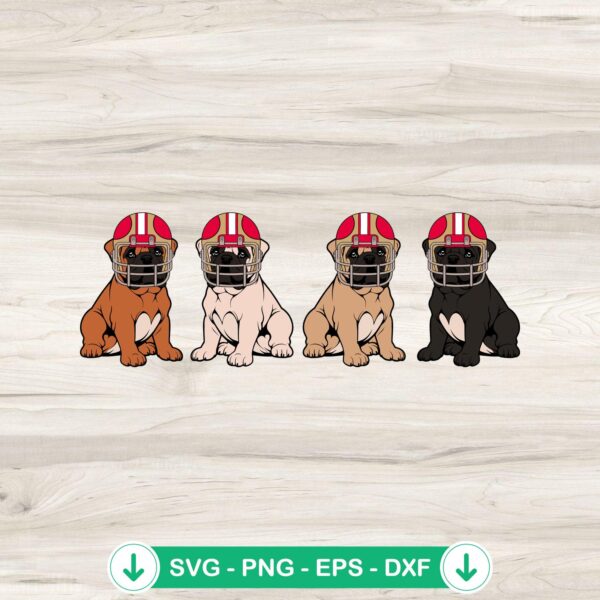 Funny 49ers Football Dog Helmet SVG file for Cricut