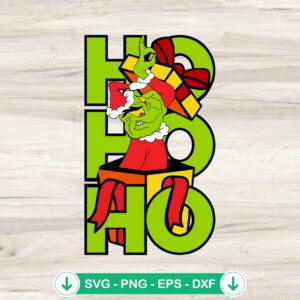 Grinch Christmas Ho Ho Ho SVG file for Cricut crafting