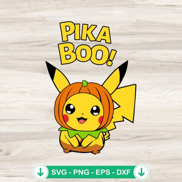 Pikaboo Pumpkin Pikachu SVG file for cricut cutting