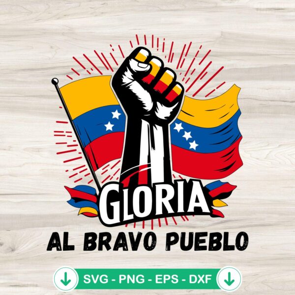 Venezuela Gloria Al Bravo Pueblo SVG file for Cricut cutting