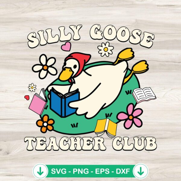 Groovy Silly Goose Teacher Club SVG file for cricut, cutting file