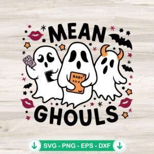 Retro Halloween Mean Ghouls SVG file for Cricut cutting machine