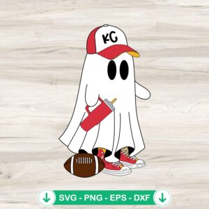 KC Football Bougie Ghost Halloween SVG file for cricut