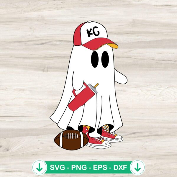 KC Football Bougie Ghost Halloween SVG file for cricut