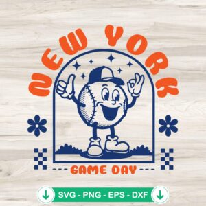 New York Baseball Game Day SVG file for Cricut cutting machine