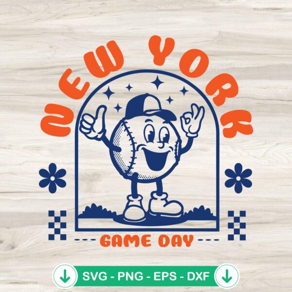 New York Baseball Game Day SVG file for Cricut cutting machine