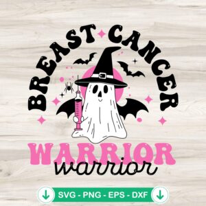 Breast Cancer Warrior Halloween svg file for cutting machines