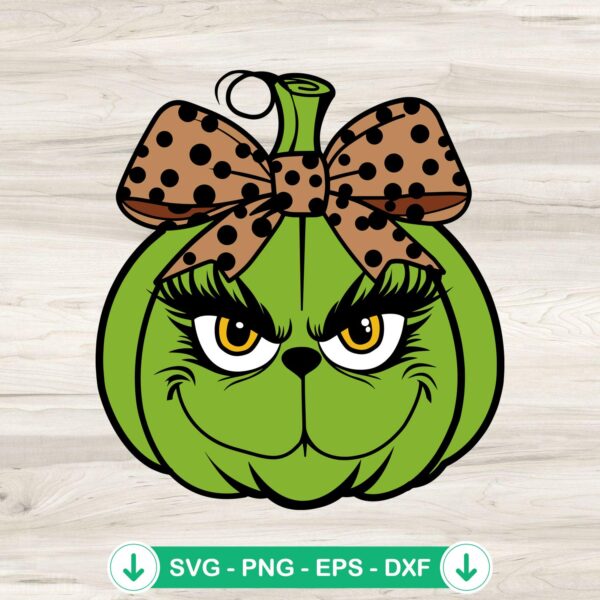 Funny Grinch Pumpkin Leopard SVG file for cutting machines