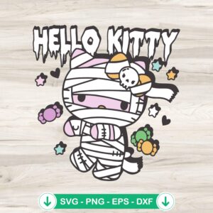 Hello Kitty Mummy Halloween SVG file for Cricut cutting file