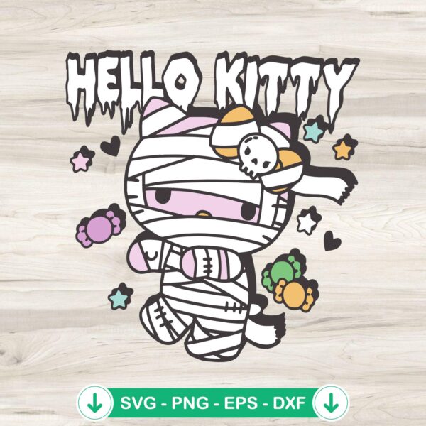 Hello Kitty Mummy Halloween SVG file for Cricut cutting file
