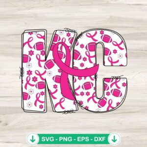 KC Pink Football SVG file for Cricut cutting machine