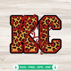 Kansas City Chiefs Leopard SVG cut file for Cricut