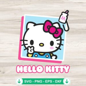 Hello Kitty Sanrio Girl SVG file - cute birthday gift cutting file