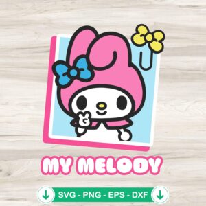 Hello Kitty My Melody SVG file for birthday girl crafting and DIY