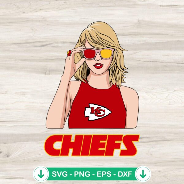 Taylor Kansas City Chiefs Cartoon SVG file for Cricut
