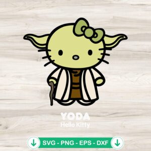 Yoda Hello Kitty SVG file for Cricut cutting machine