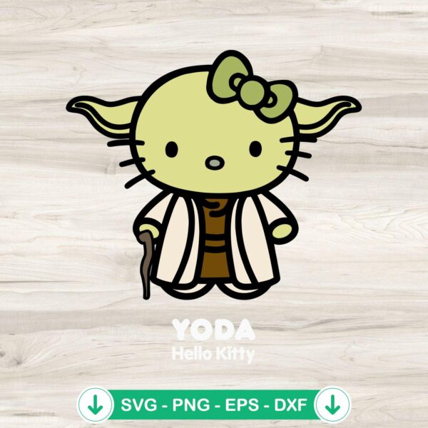 Yoda Hello Kitty SVG file for Cricut cutting machine