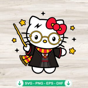 Hello Kitty Harry Potter SVG file, Cricut cut file