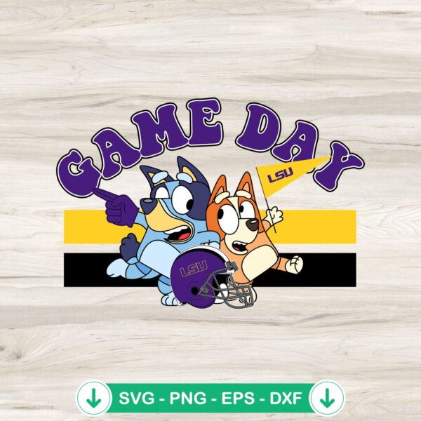 LSU Tigers Game Day SVG file for Cricut cutting machine.
