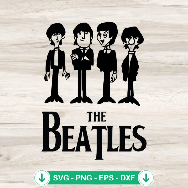 The Beatles Cartoon Animated SVG file for cutting machines